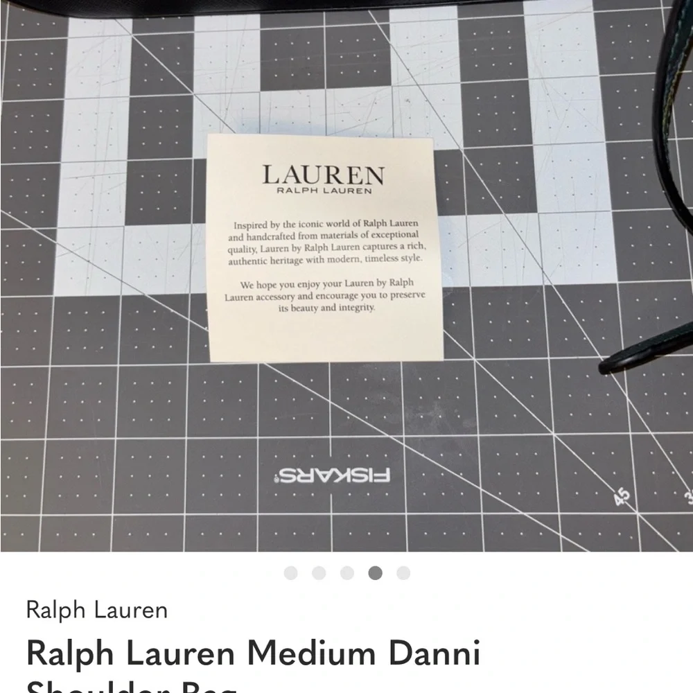 Ralph Lauren Crosshatch Leather Medium Danni plaid bag - Picture 8 of 8